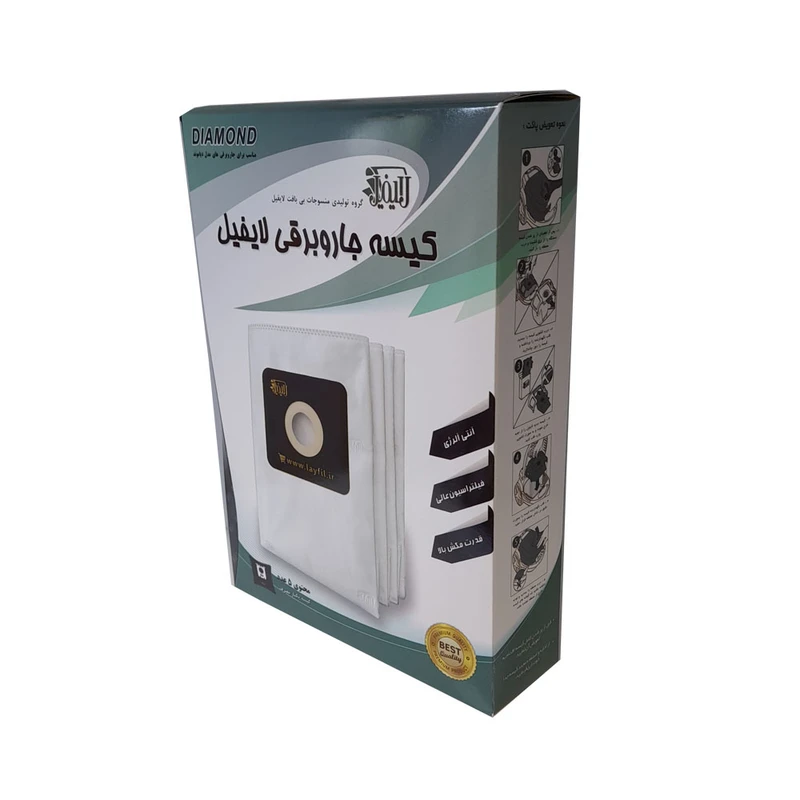 پاکت جاروبرقی لایفیل DIAMOND بسته 5 عددی مناسب برای جاروبرقی دیاموند